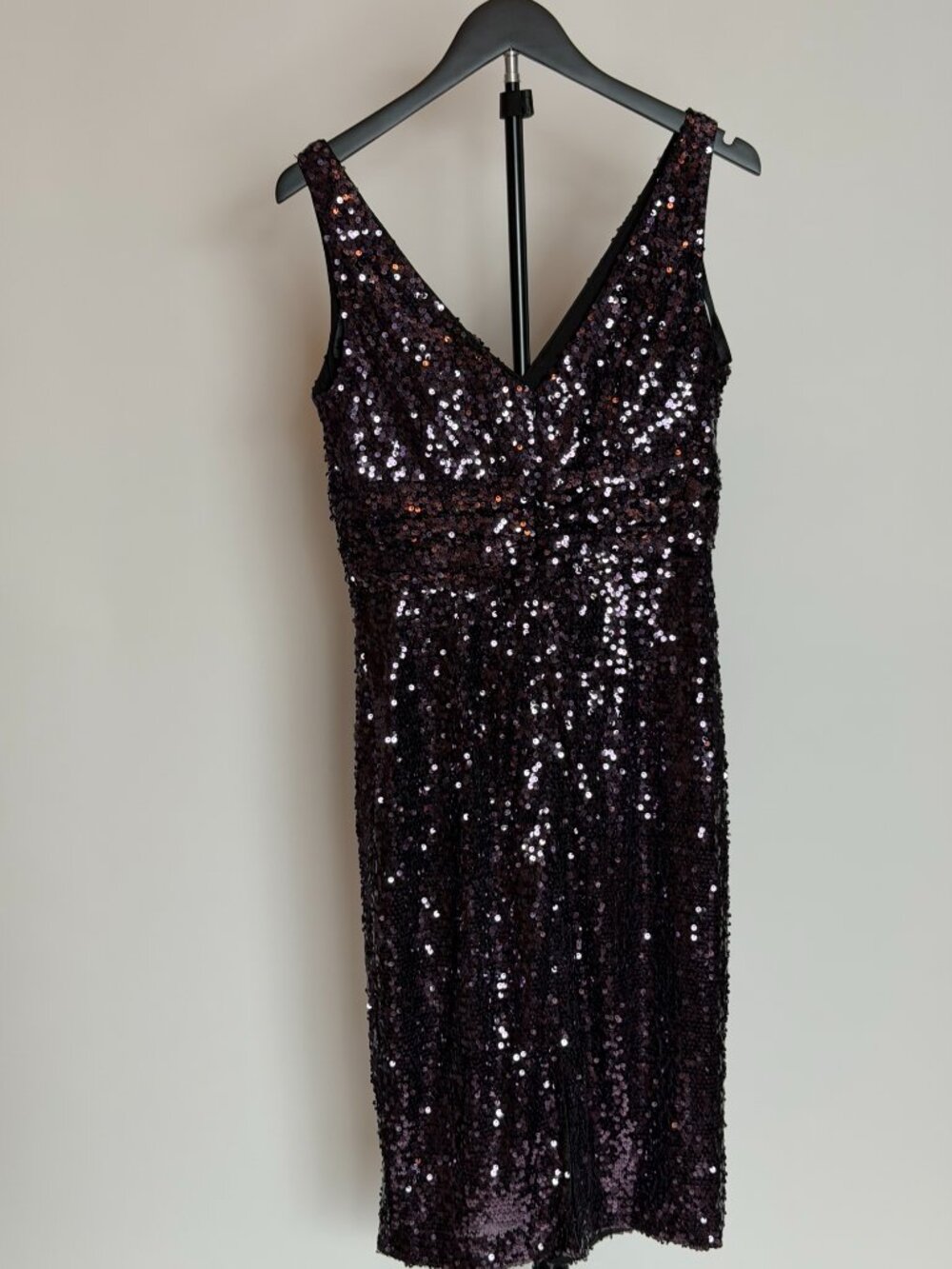 Purple Sequin Sleeveless Cocktail Dress - Picture 5 of 7